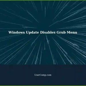 Windows Update Disables Grub Menu on Dual-Boot System