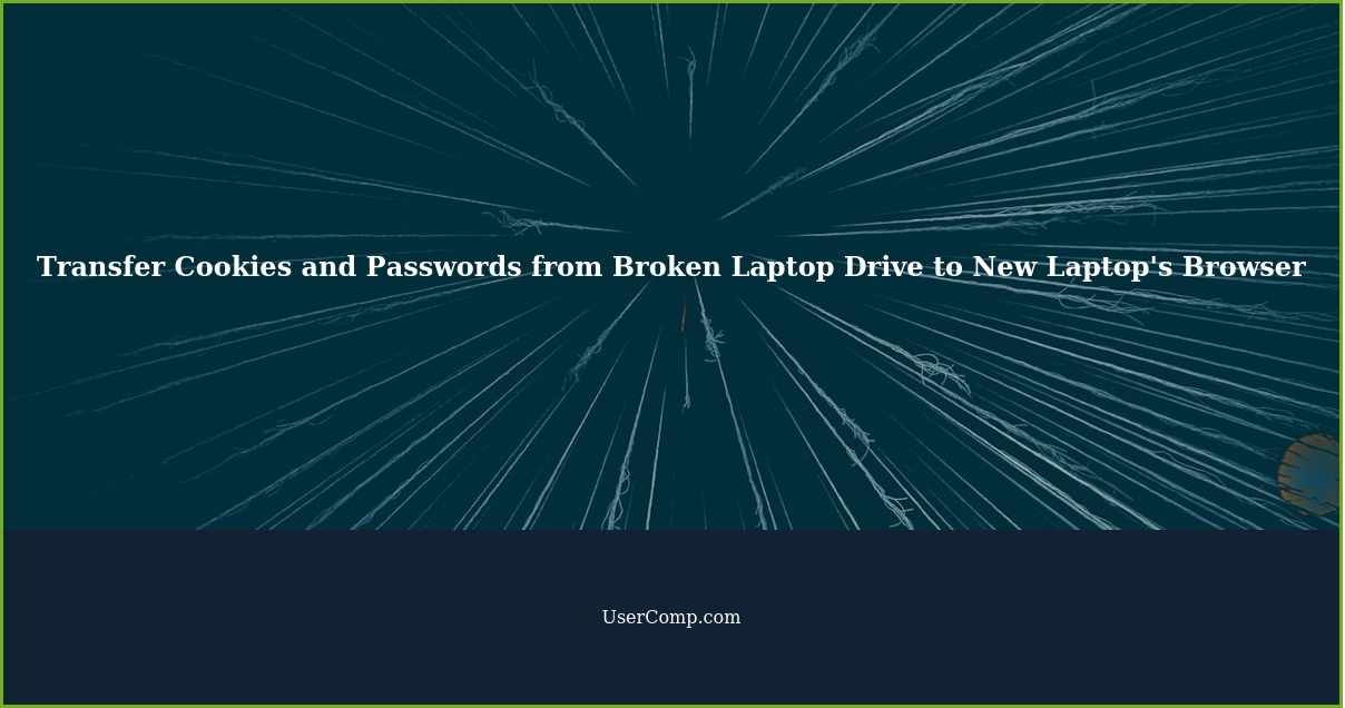 Transfer Cookies and Passwords from Broken Laptop Drive to New Laptop's Browser