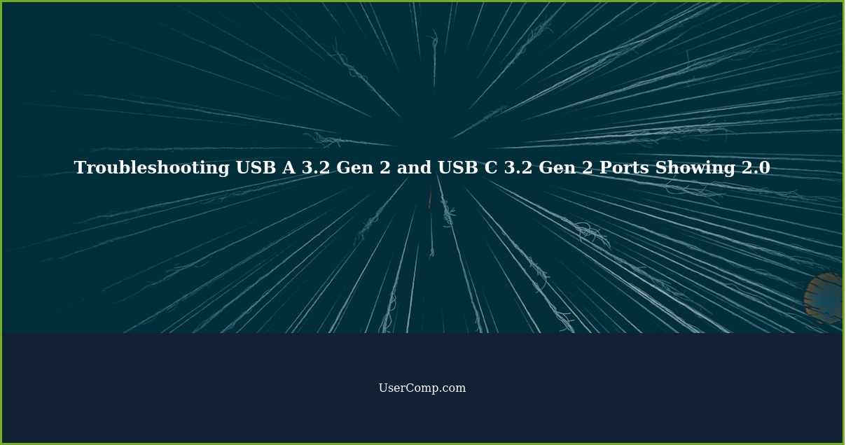 Troubleshooting USB A 3.2 Gen 2 and USB C 3.2 Gen 2 Ports Showing 2.0
