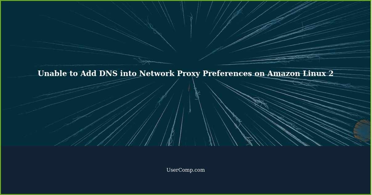 Unable to Add DNS into Network Proxy Preferences on Amazon Linux 2