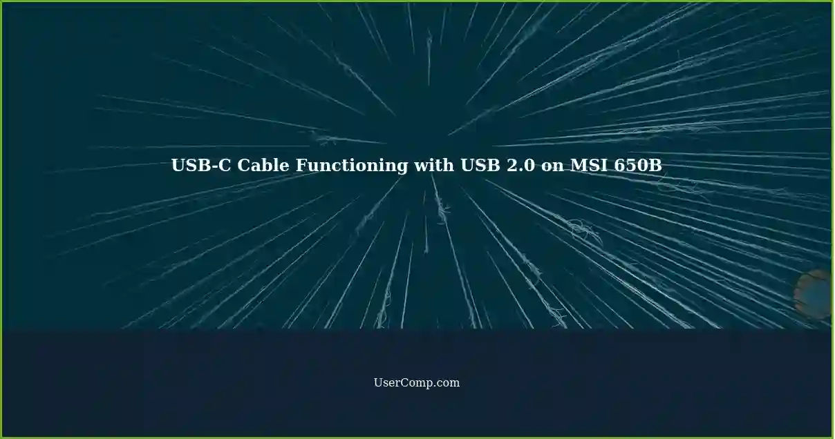 USB-C Cable Functioning with USB 2.0 on MSI 650B