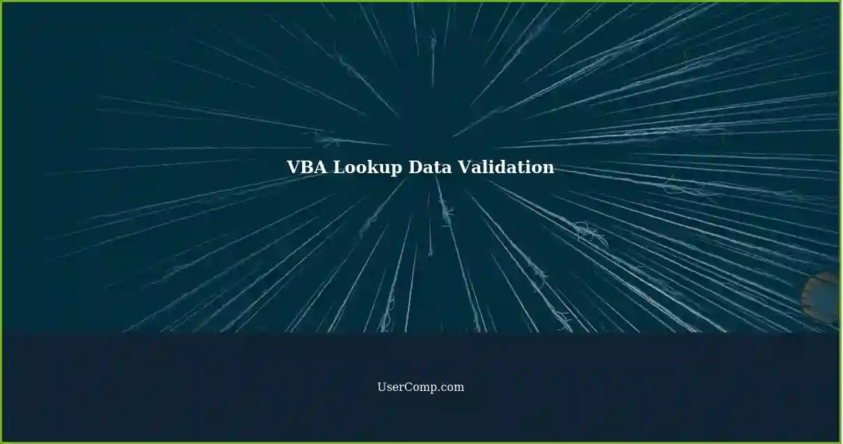 VBA Lookup Data Validation