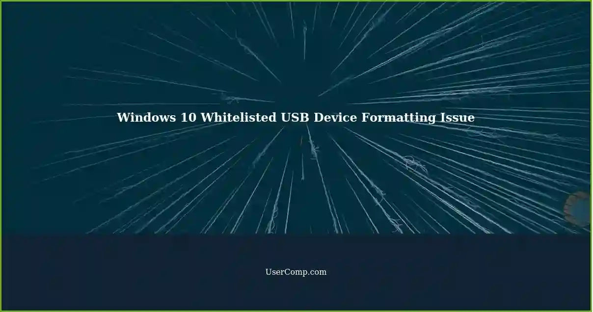 Windows 10 Whitelisted USB Device Formatting Issue