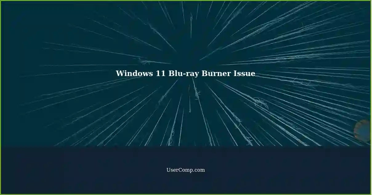 Windows 11 Blu-ray Burner Issue
