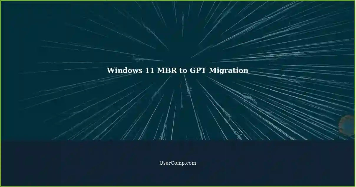Windows 11 MBR to GPT Migration
