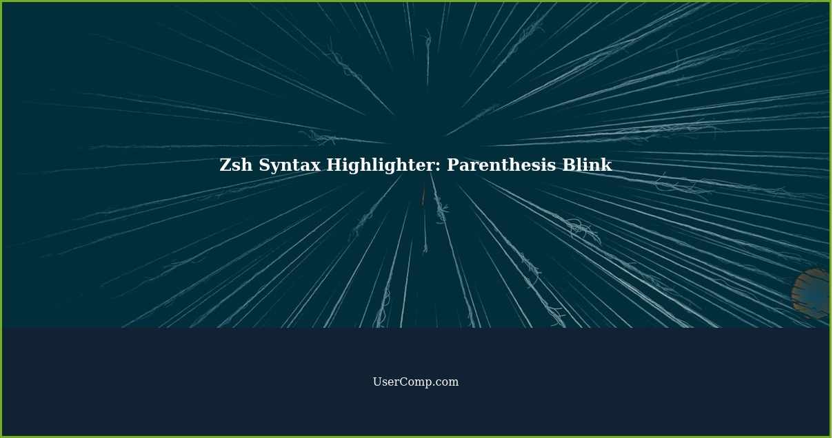 Zsh Syntax Highlighter: Parenthesis Blink