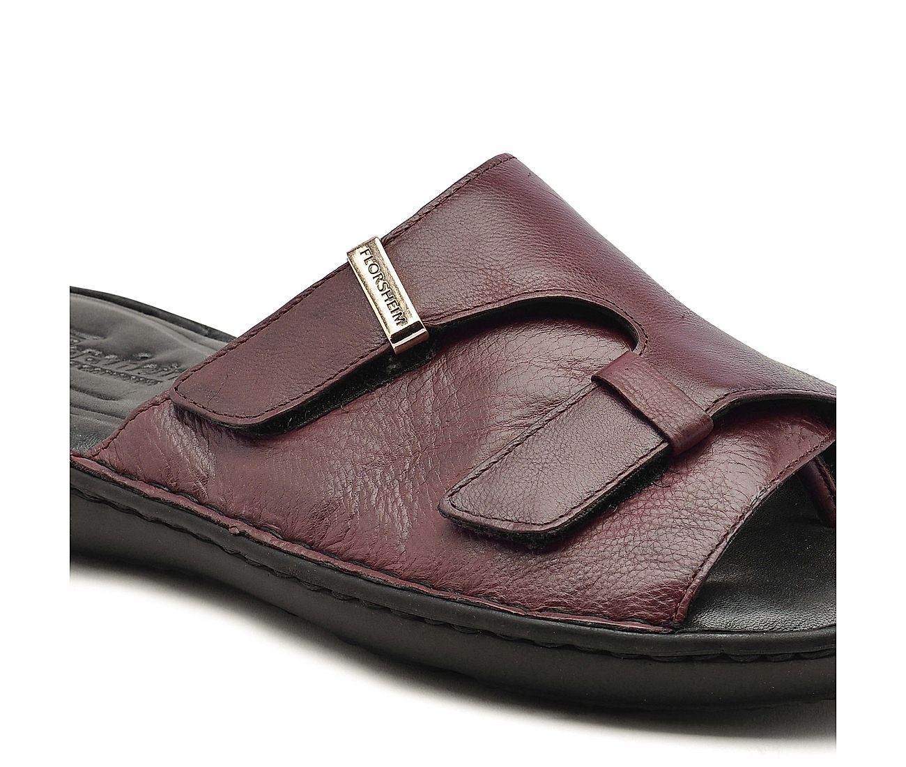 Burgundy leather sandals best sale