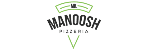 An image depicting a Logo of 'MR. MANOOSH PIZZERIA'