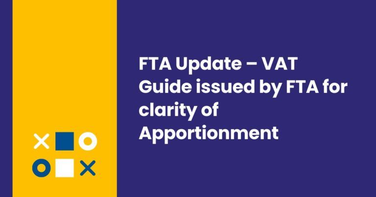 This Image is Showing About VAT Guide issued by FTA for clarity of Apportionment