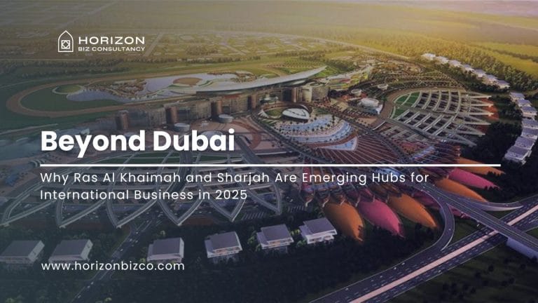 this image is shown as business setup in Ras Al Khaimah and Sharjah