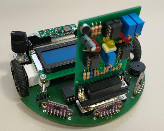 Electronic design and schematic for a line-following robot