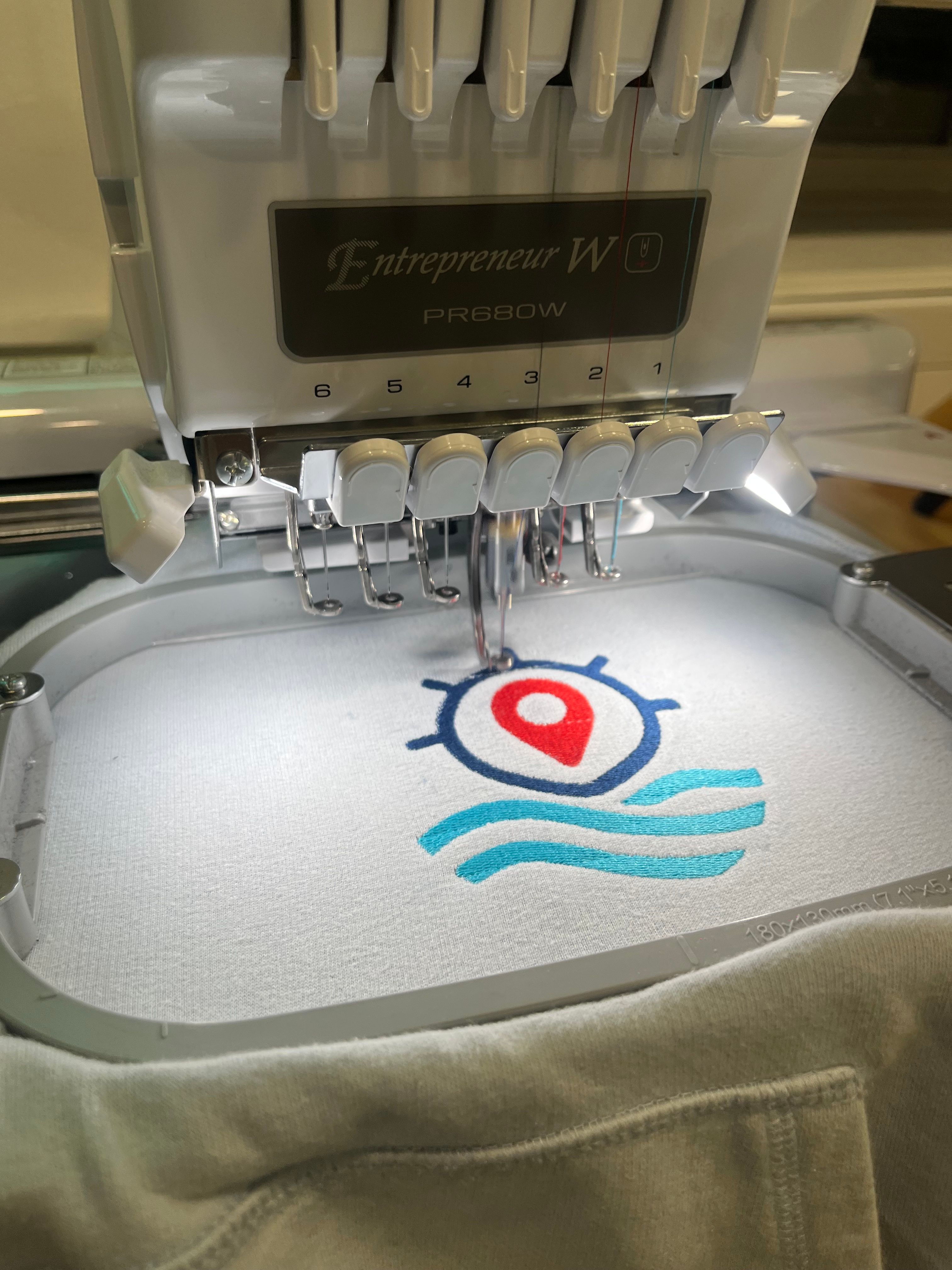 Embroidery in progress