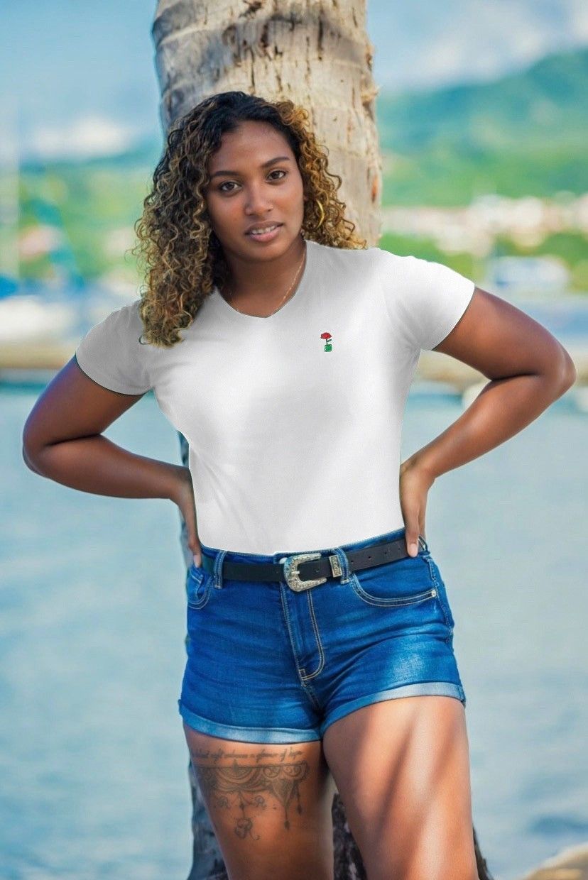 T-shirt femme blanc logo brodé - 4fclothing