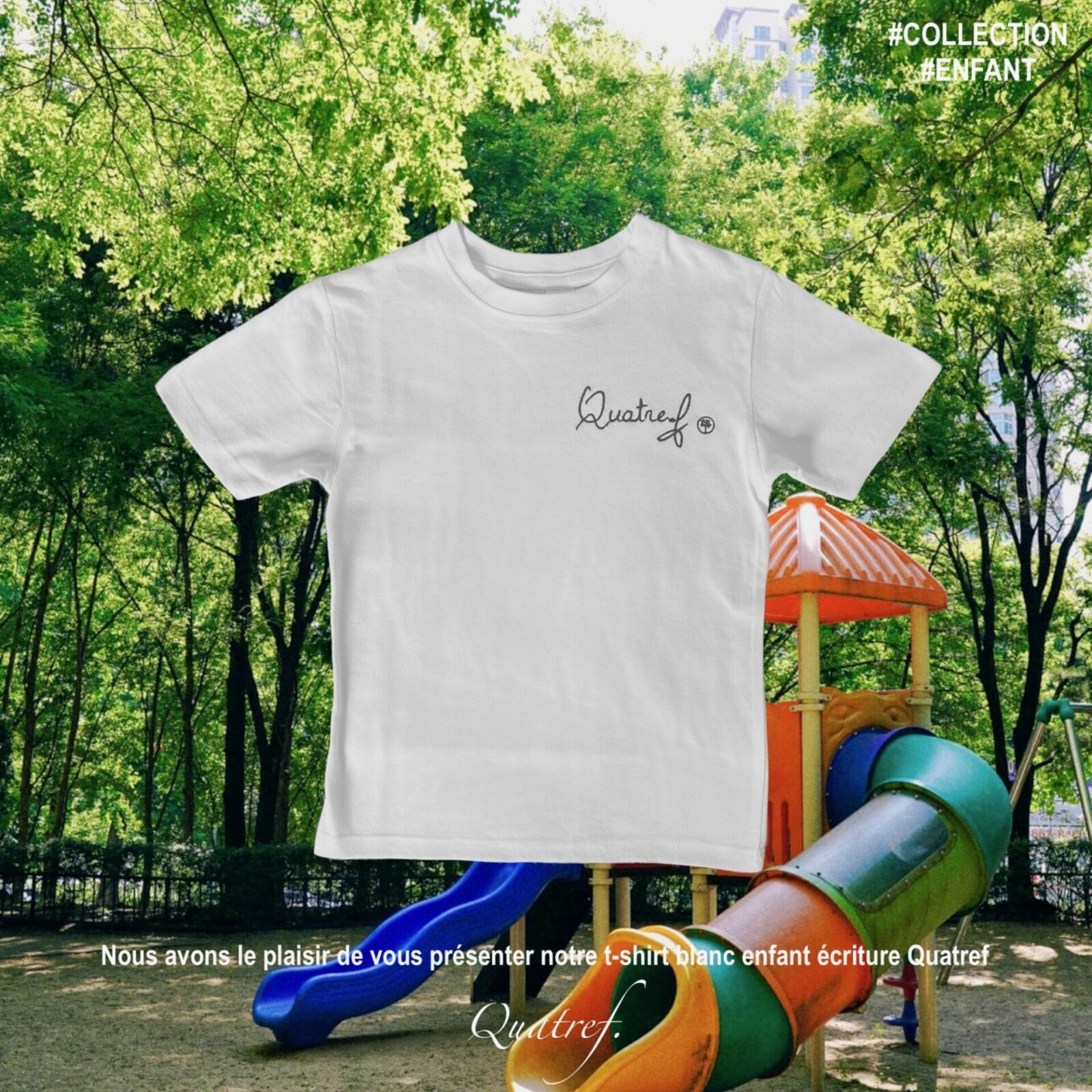 T-shirt enfant blanc quatref - 4fclothing