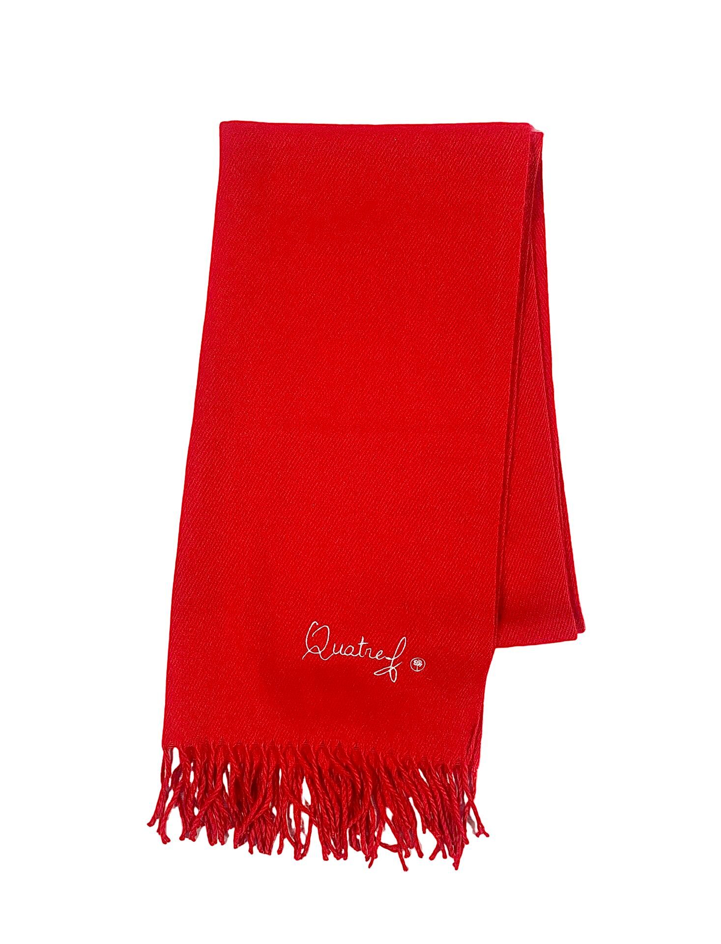 Écharpe rouge tissée en laine - 4fclothing