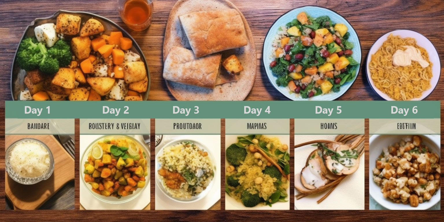A sample weekly meal plan for men over 40, highlighting healthy carb choices.