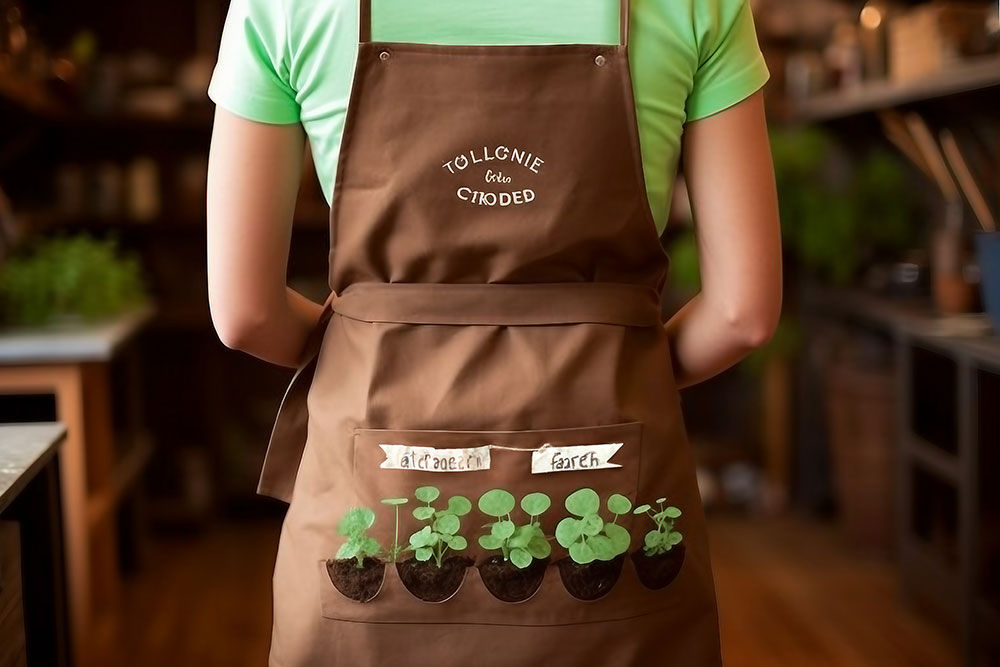 Show off your gardening skills with a customized gardening apron that combines functionality and fashion.