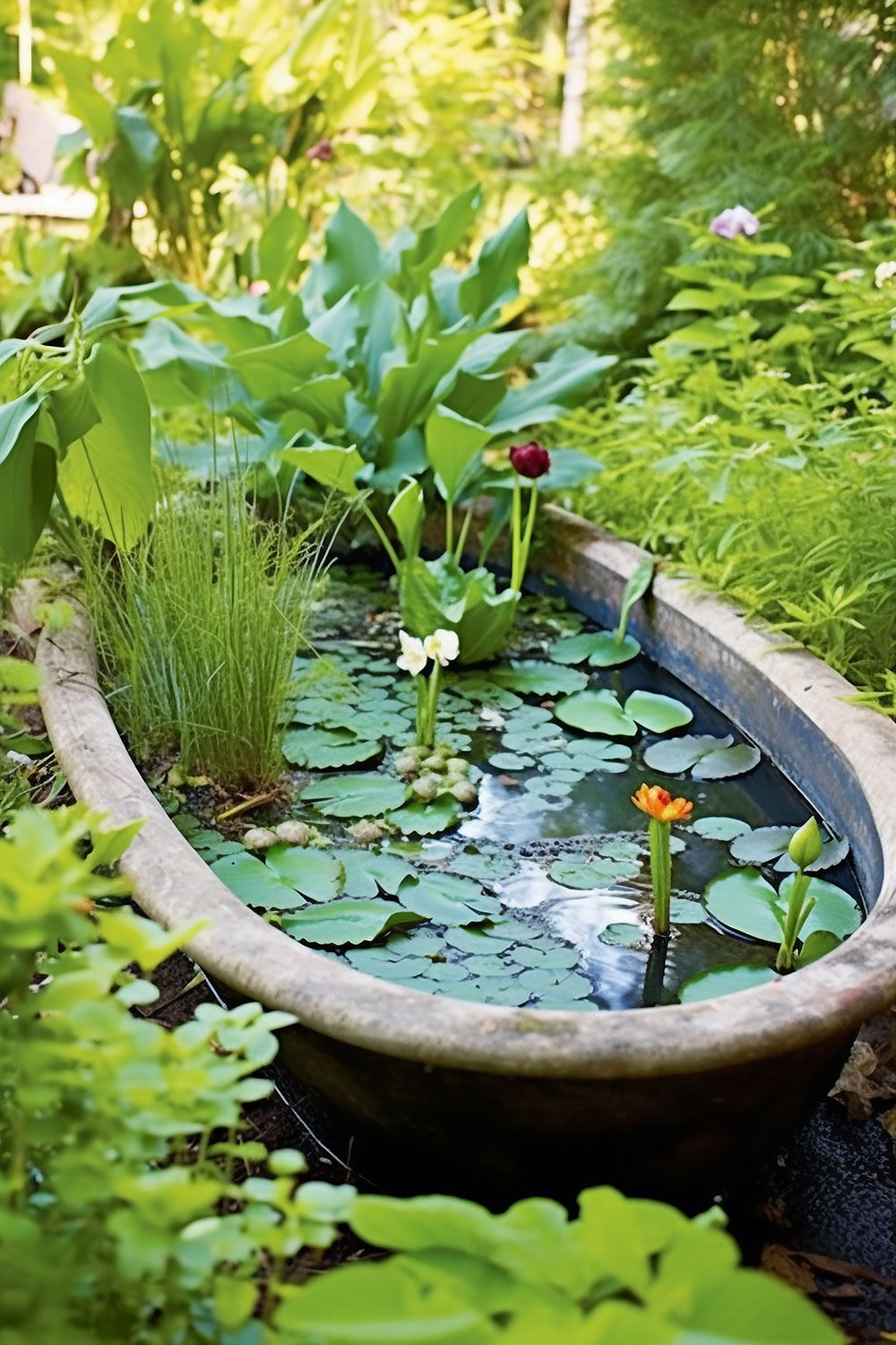 Sustainable Beauty: Recycled Garden Pond