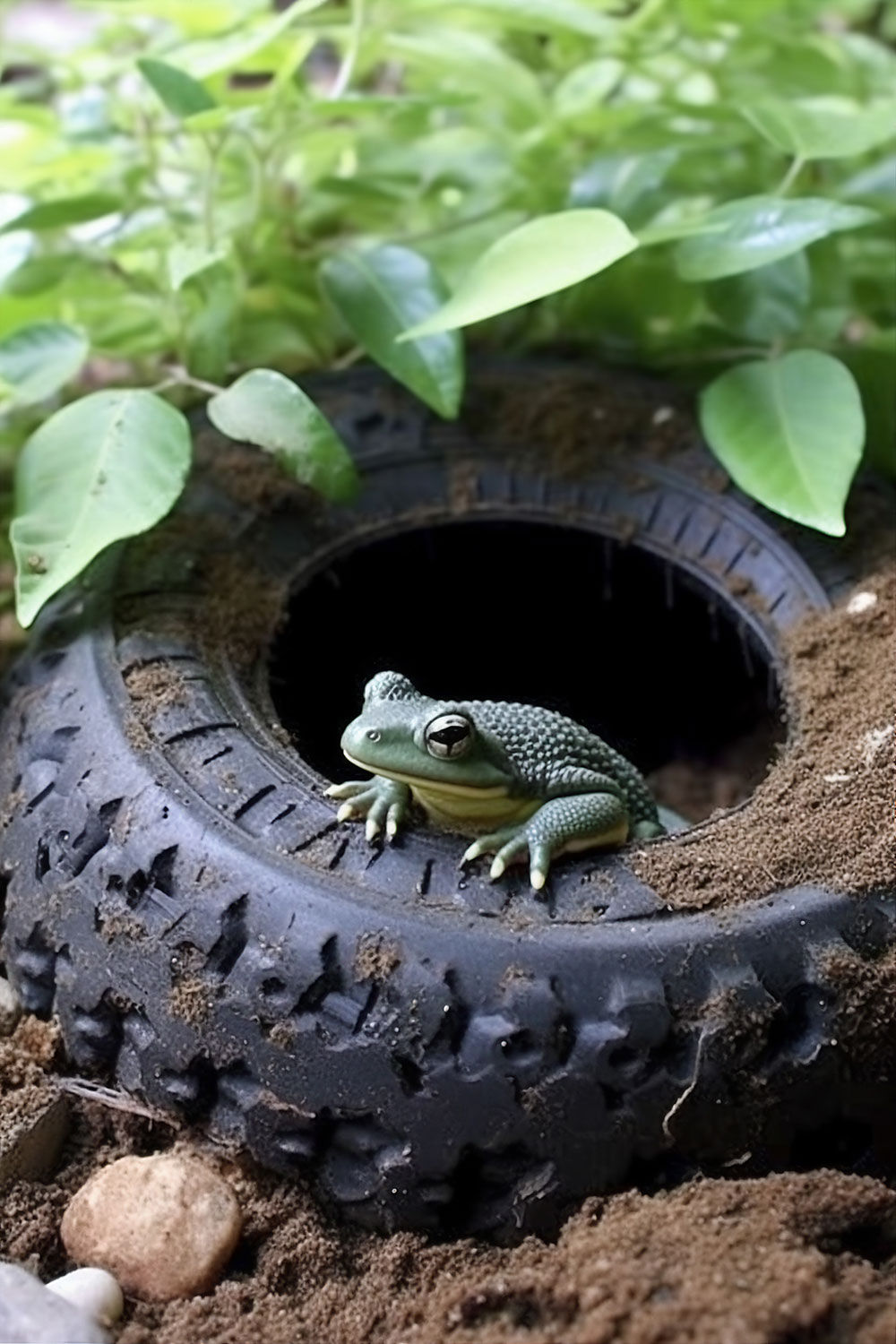 Tire Toad House: A Cozy Retreat for Amphibious Friends