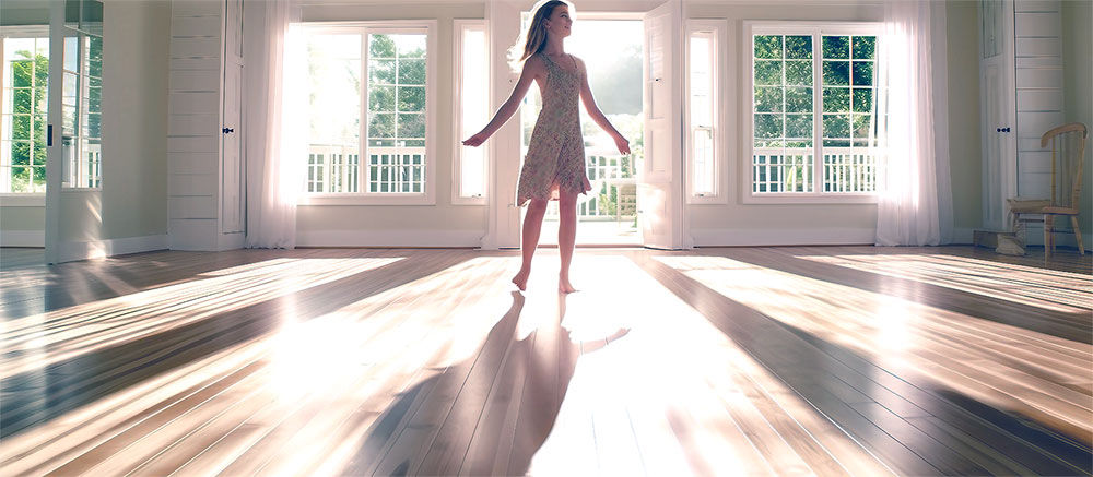 the lady are very happy with her clean floor than how to prevent mold on floor.