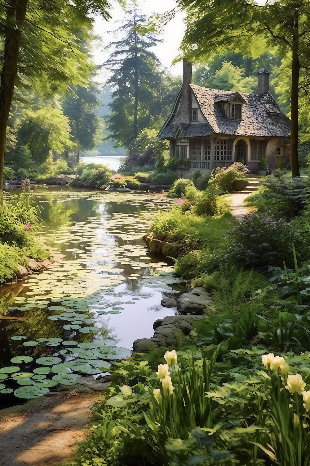 Idyllic Lake Retreat with Enchanting Bog Garden