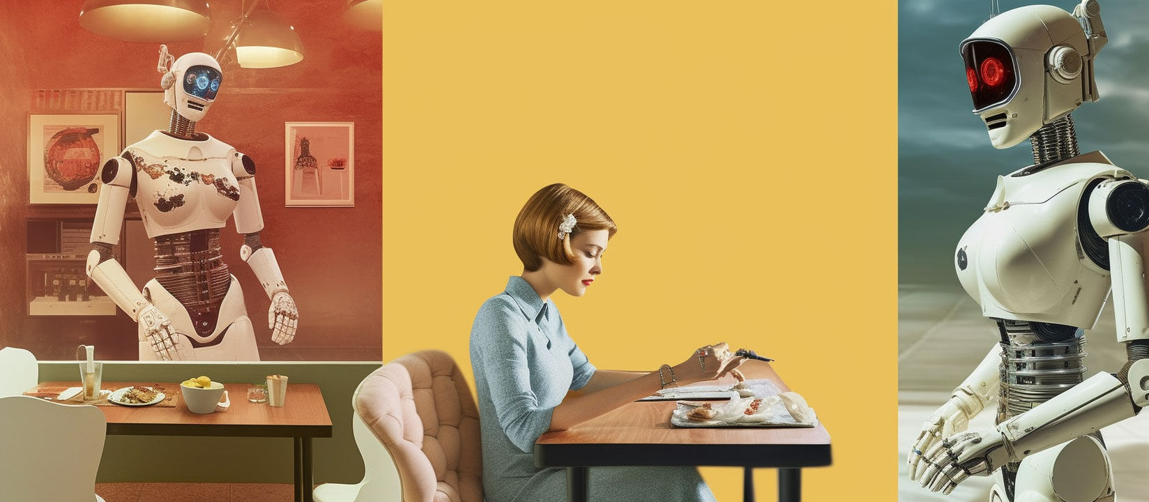 types of chatbots Robot AI contemplates her relationship with human boss.