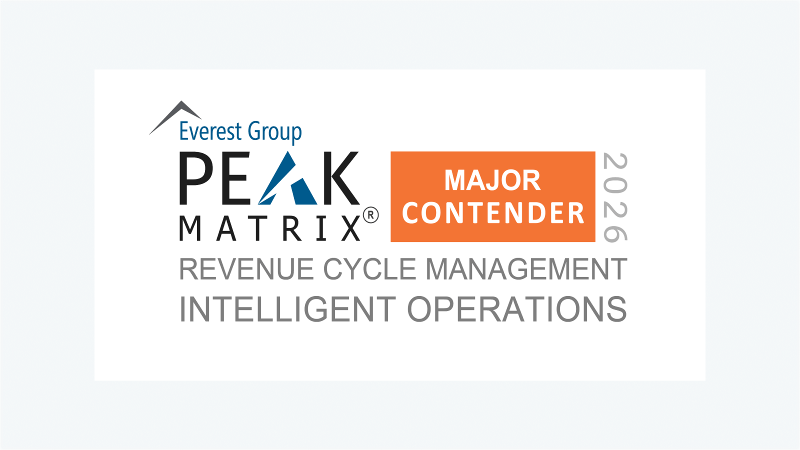 Major Contender in Everest Group’s RCM Intelligent Operations PEAK Matrix® 2026