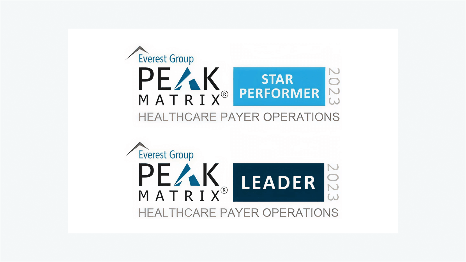 Leader; Star Performer in Healthcare Payer Operations PEAK Matrix® Assessment 2023