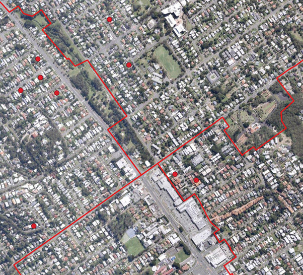 3 postcodes intersect in Brisbane