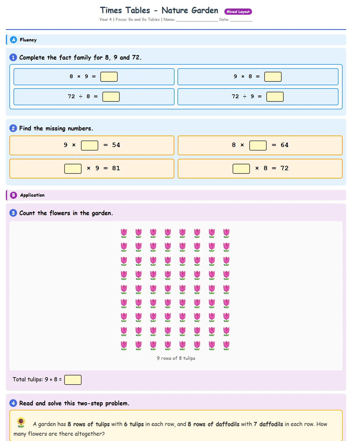 Times Tables to 12 - Challenge (Sports Theme) - Free P...