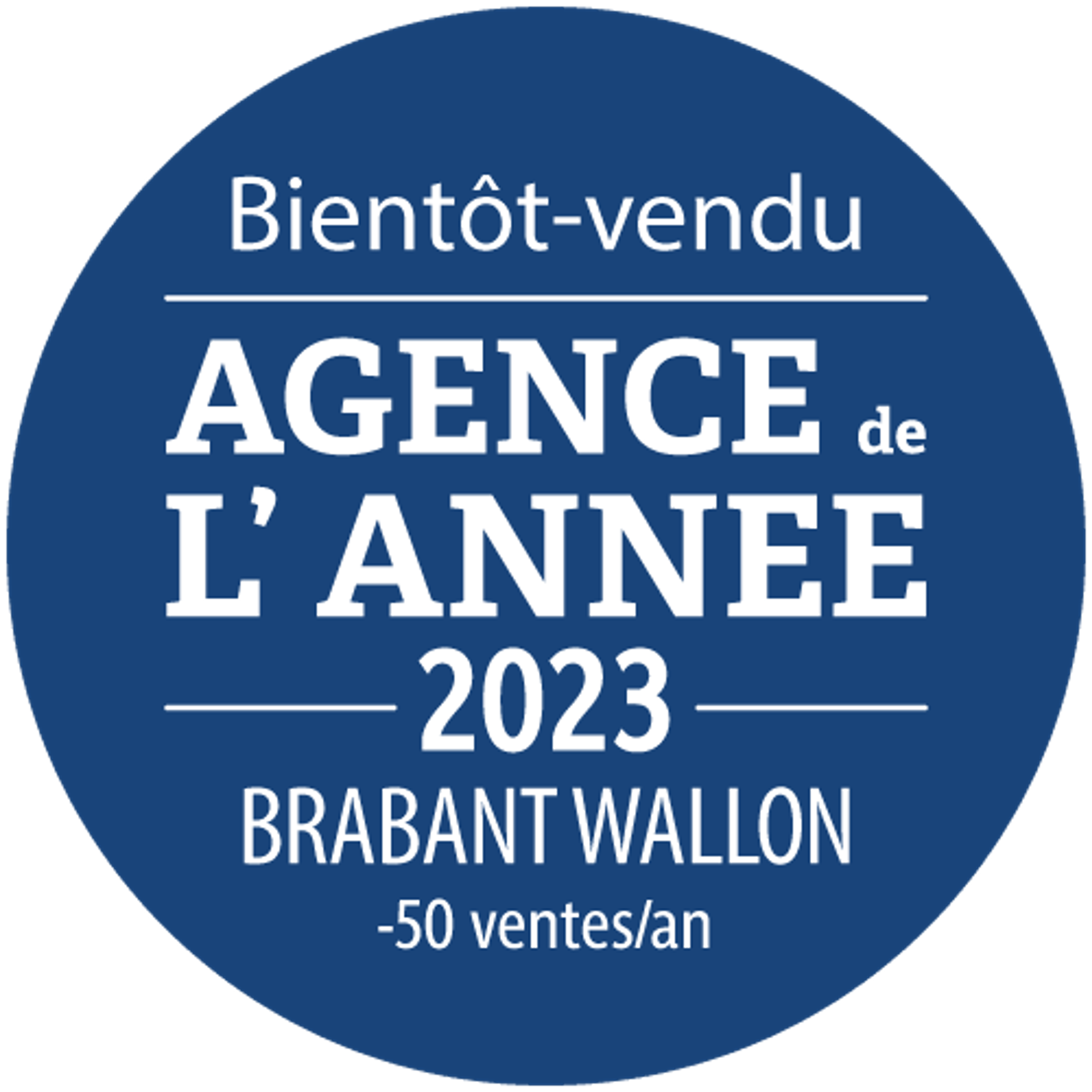 Agence de l'année 2023 - Brabant Wallon Agence de l'année 2023 - Brabant Wallon