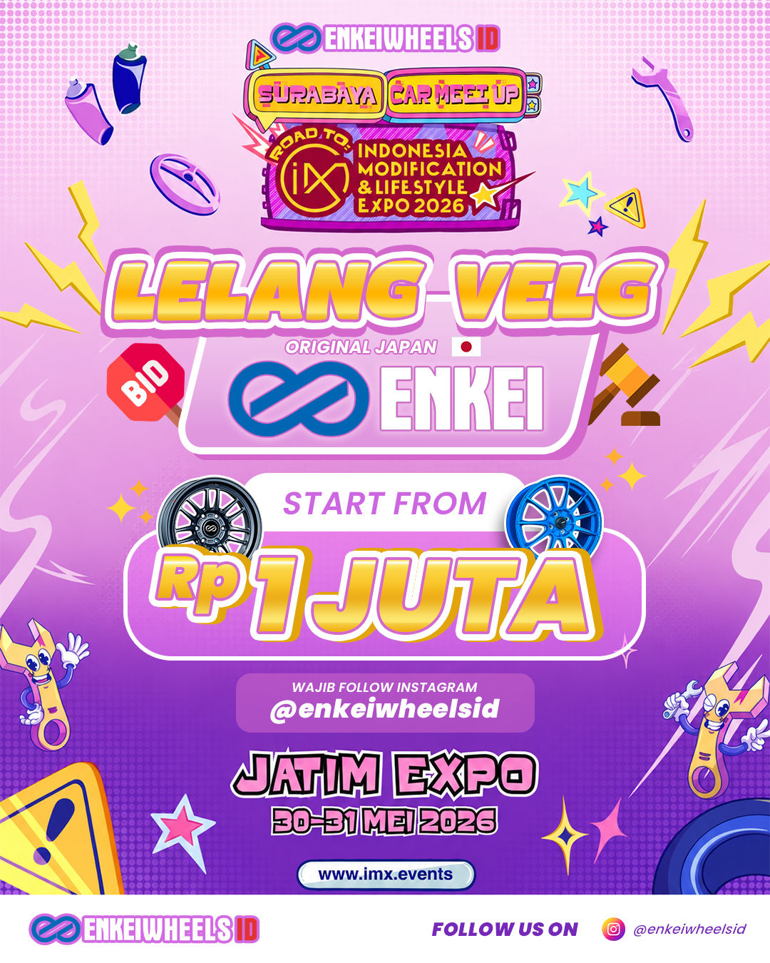 Lelang Velg Enkei IMX Surabaya 2026
