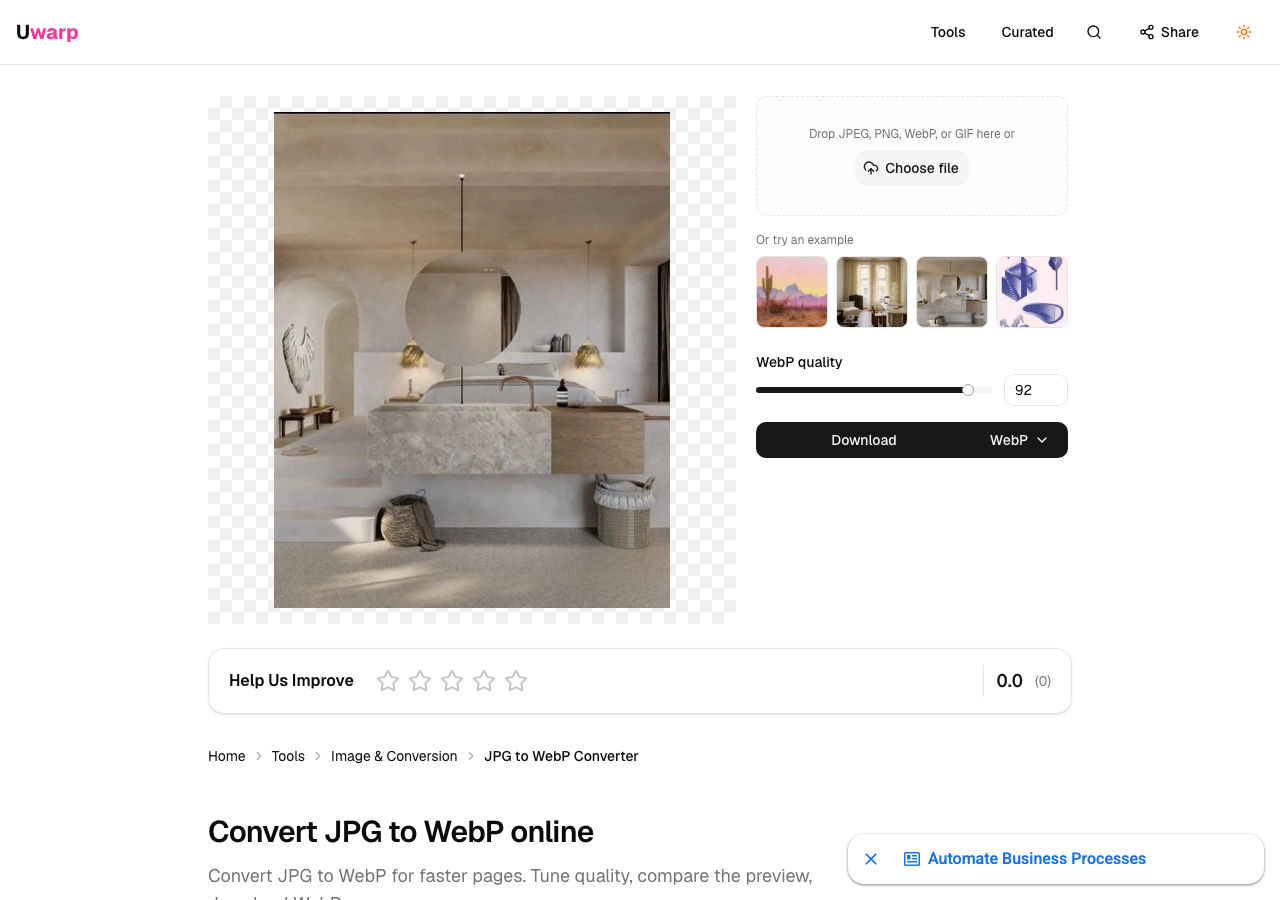 JPG 转 WebP 预览