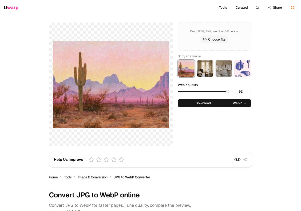 JPG 转 WebP 上传