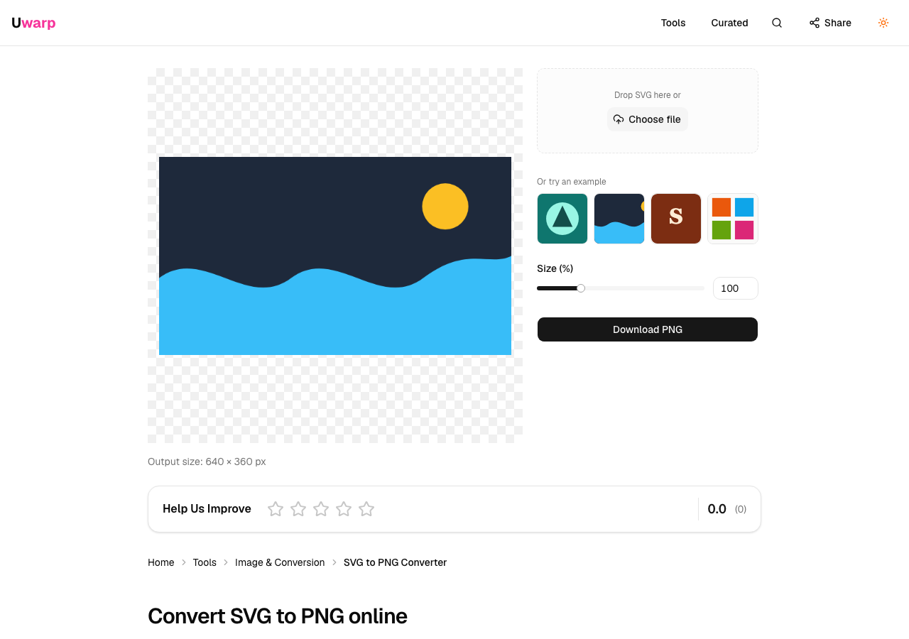 SVG 转 PNG 预览
