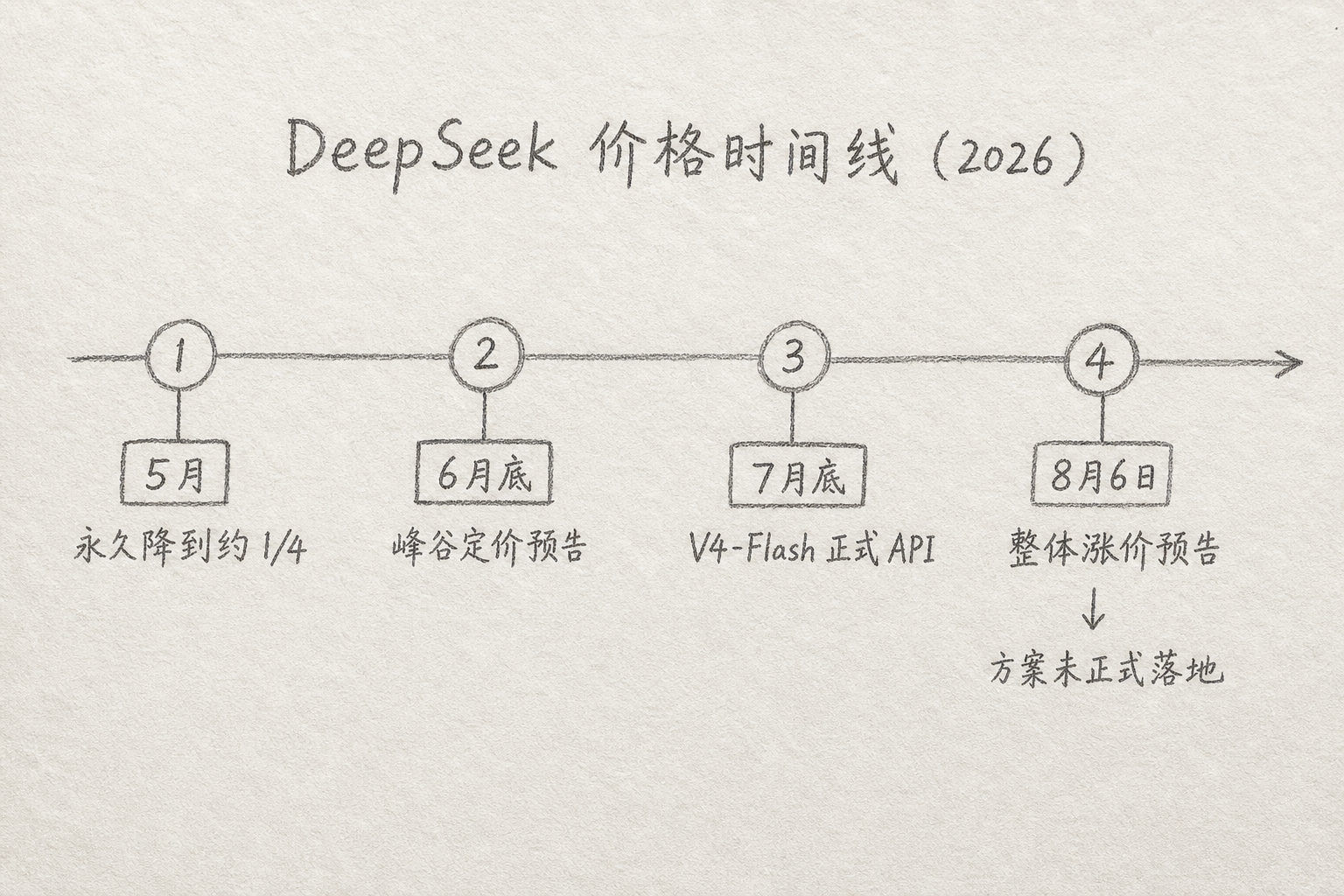 DeepSeek 2026 年价格相关节点时间线