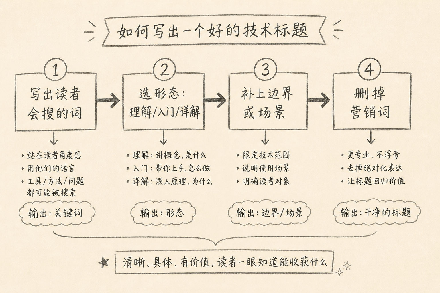 从搜索词到标题的四步