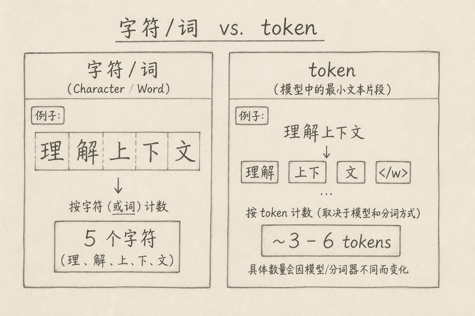 字符与 token 不是同一套尺子