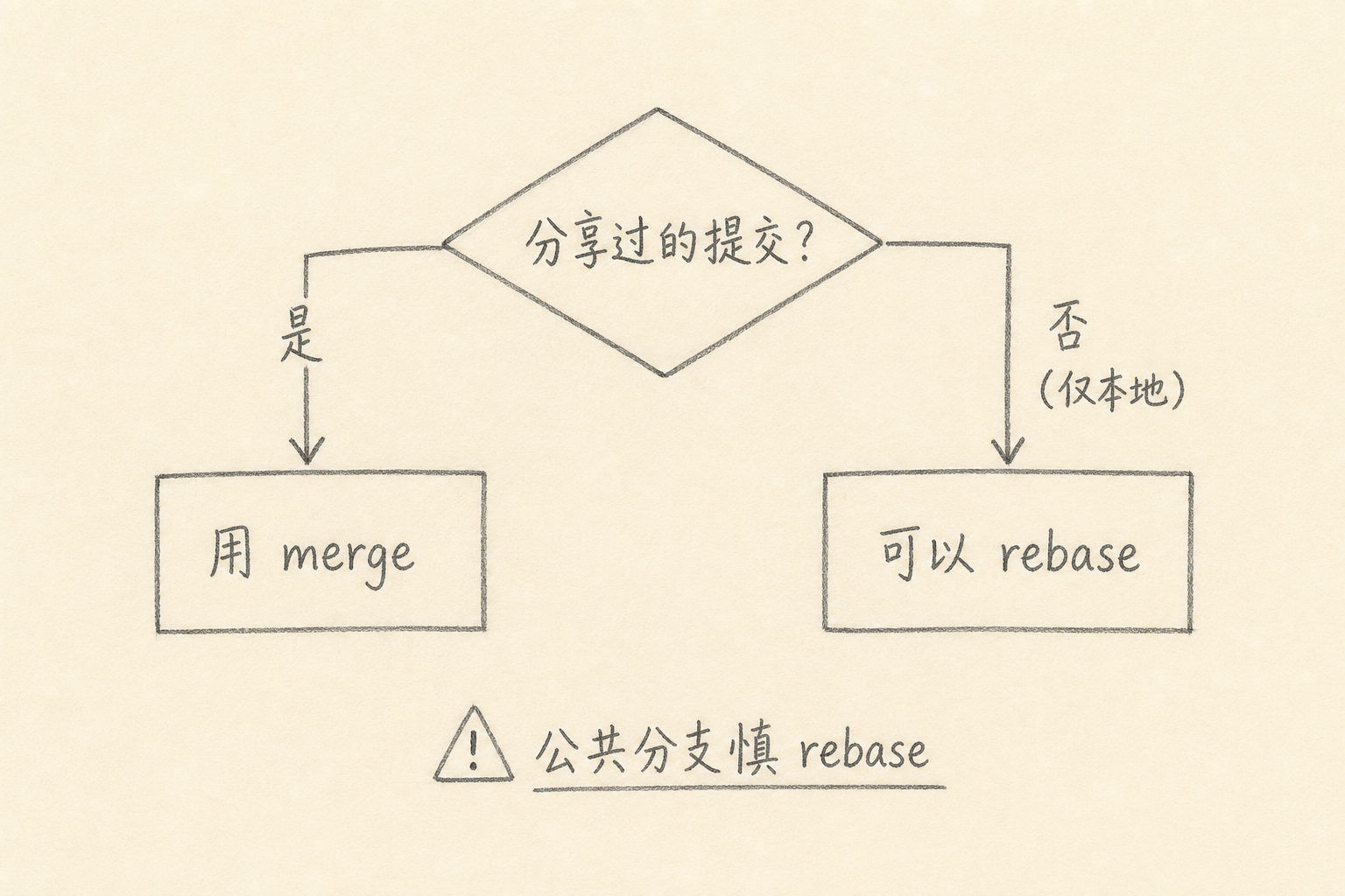 已分享的提交慎用 rebase