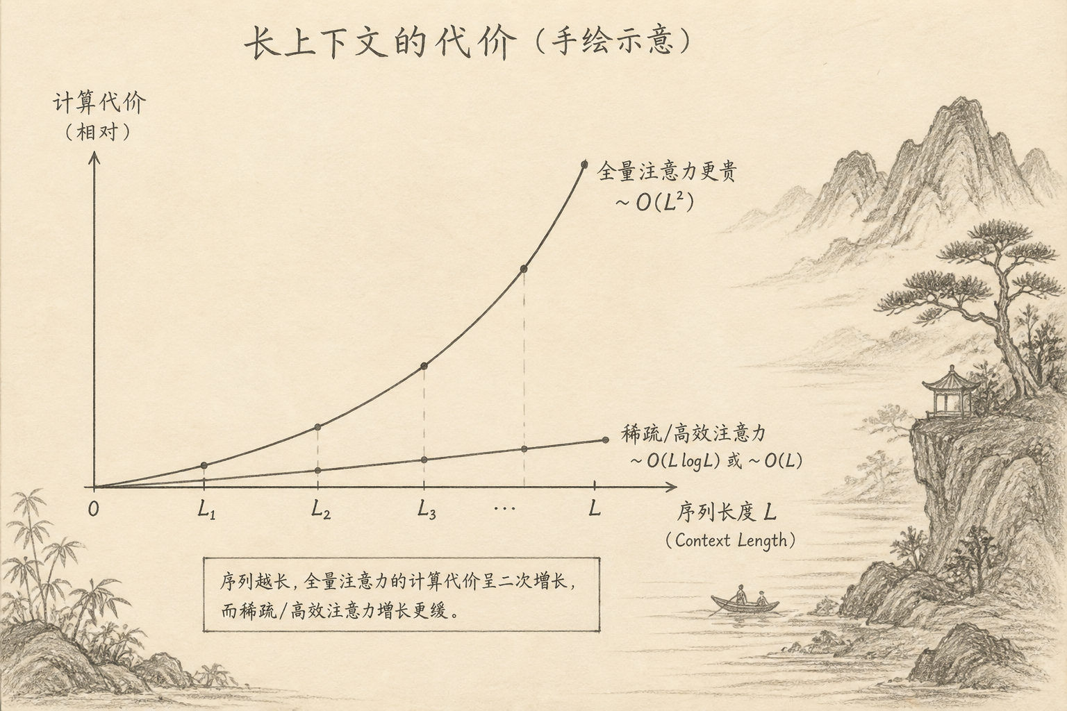 序列变长时全量注意力更贵