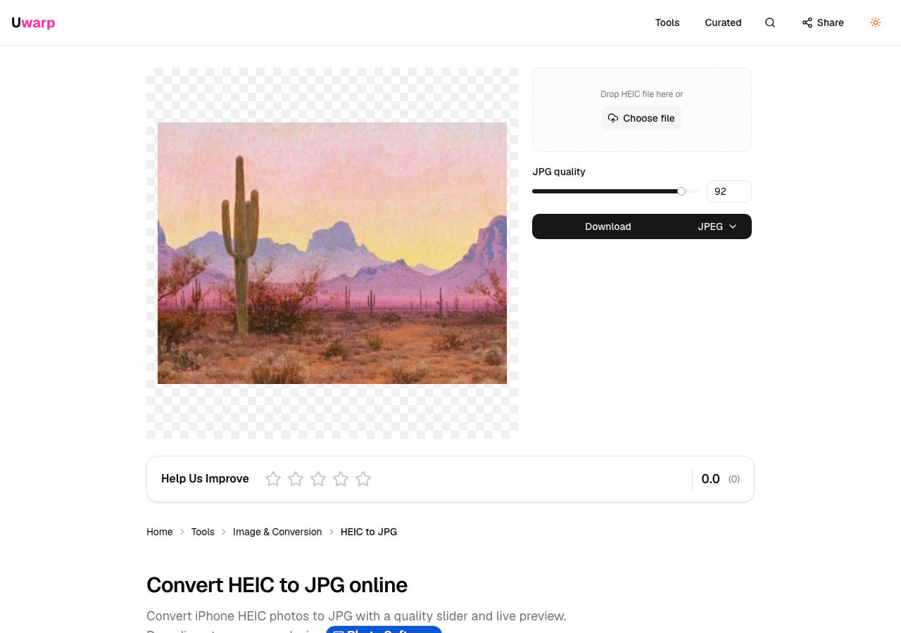 HEIC 转 JPG 预览与下载