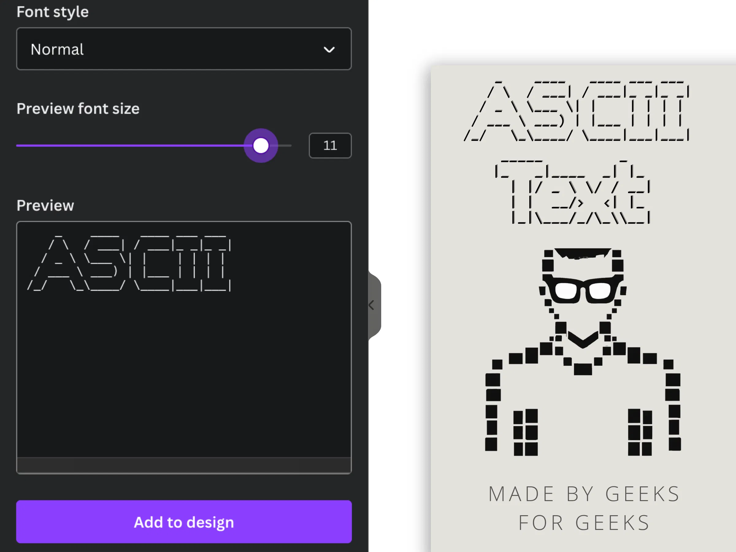 ASCII Text screenshot 2