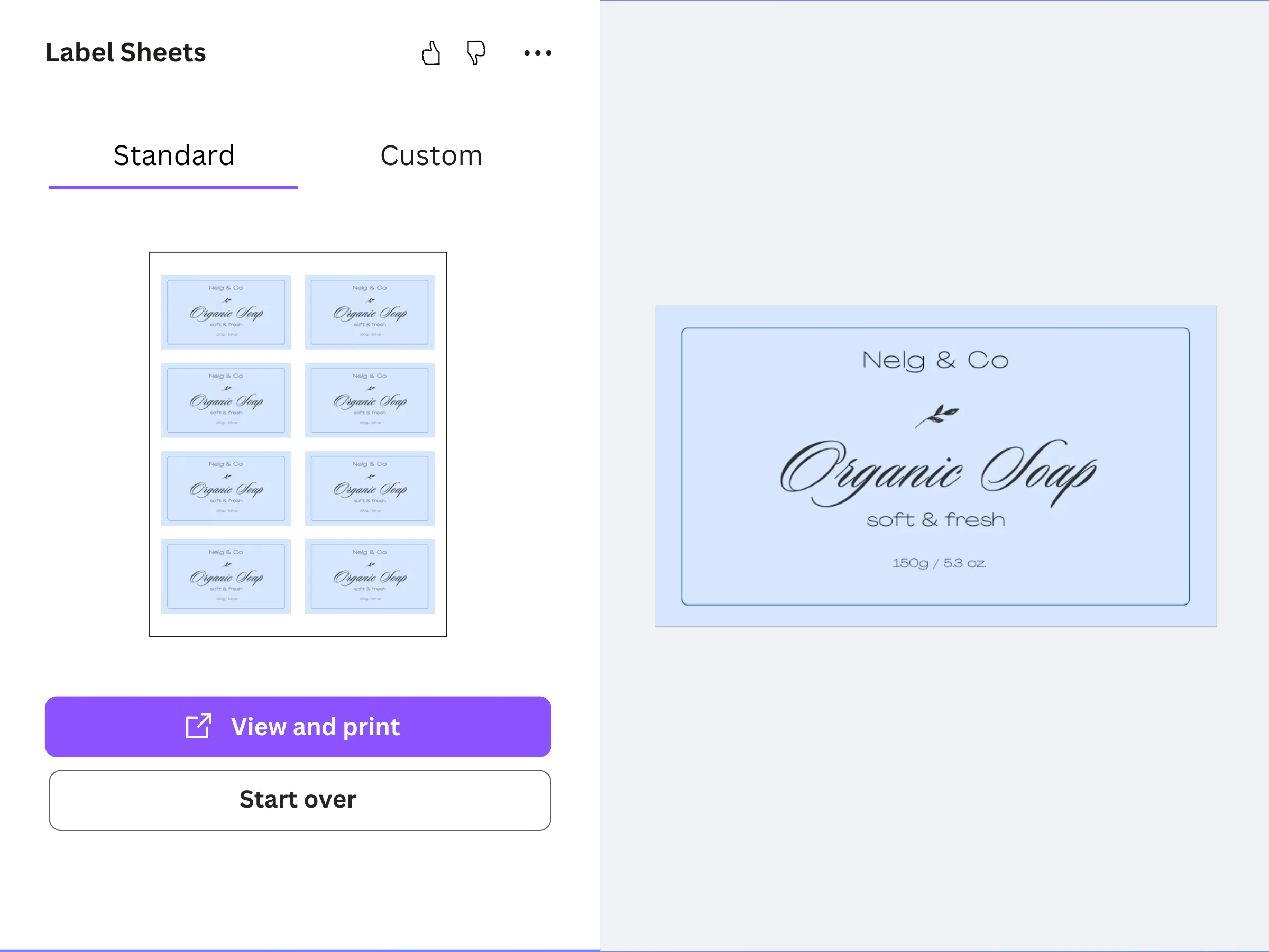 Label Sheets screenshot 2