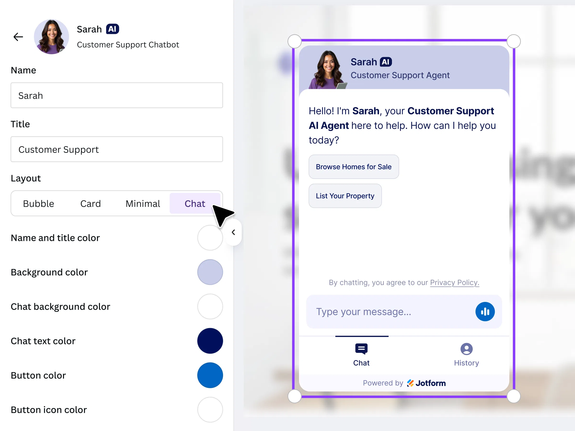 Jotform AI Chatbot screenshot 3