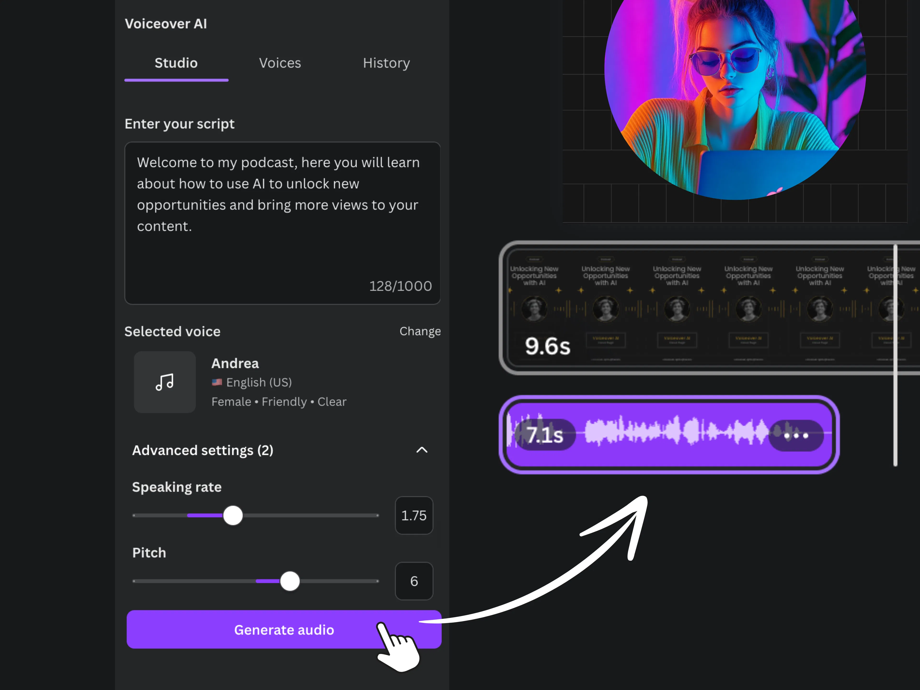 Voiceover AI screenshot 2