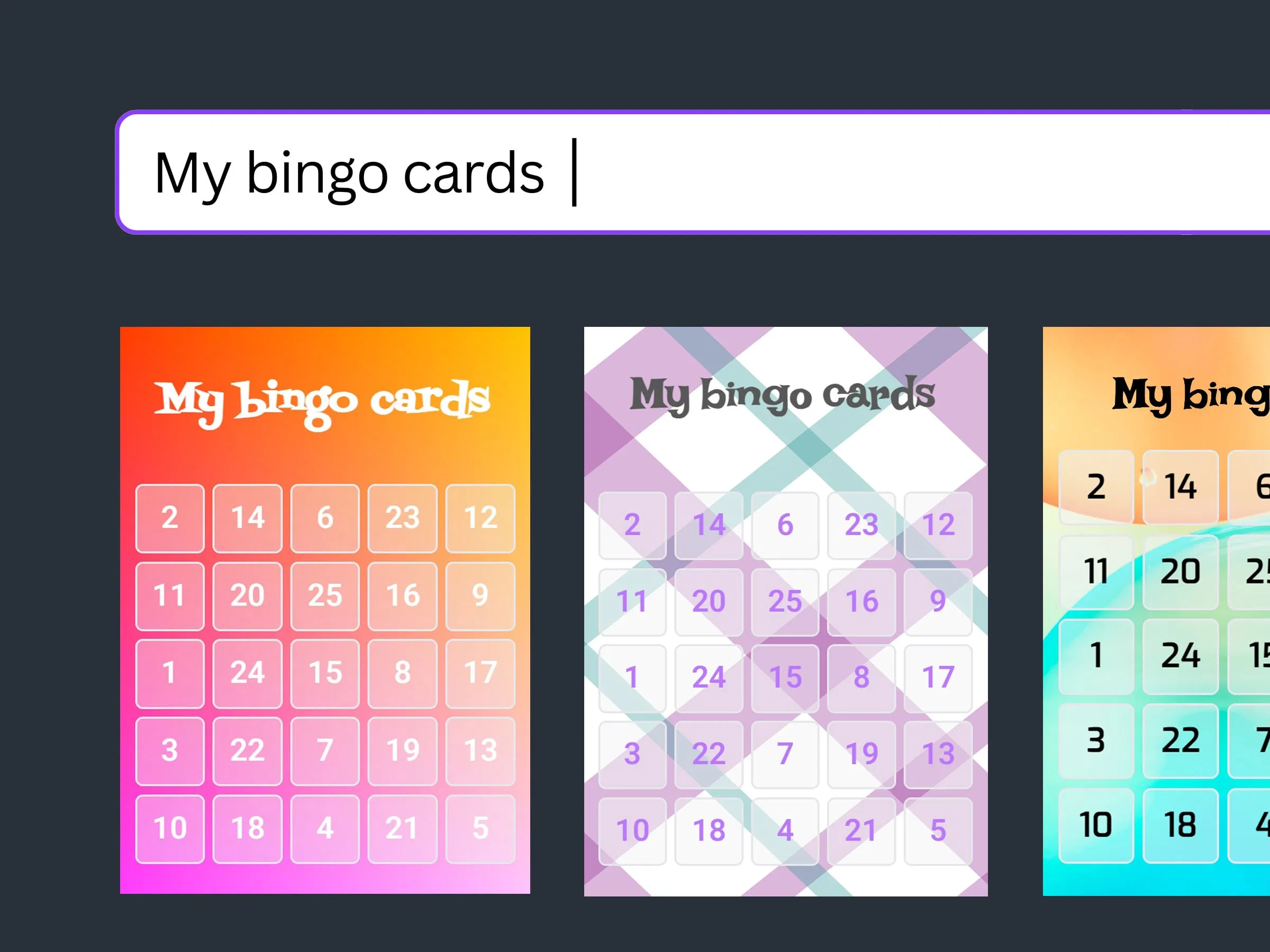 Bingo Card Maker screenshot 1