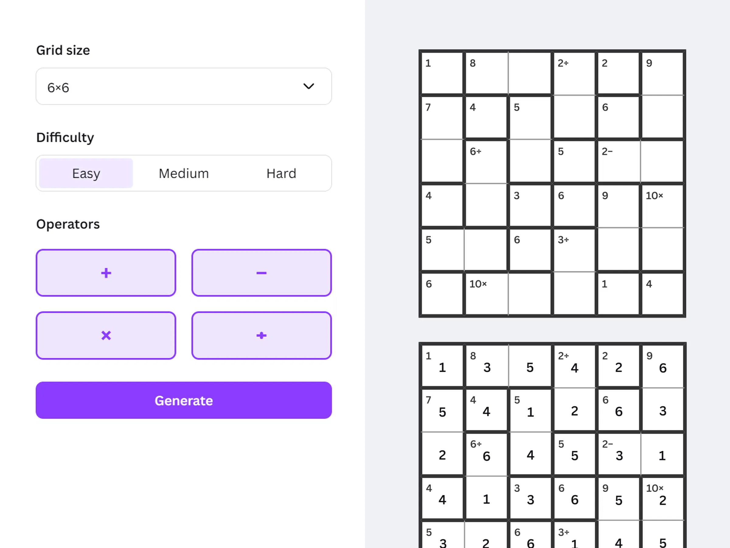 Kenken Puzzle screenshot 2
