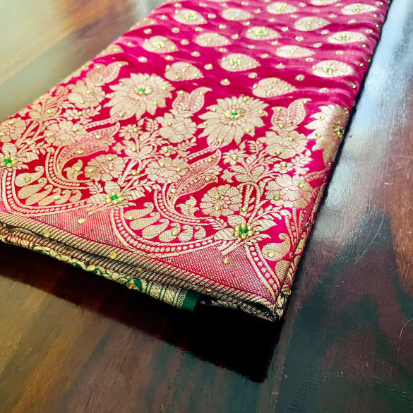 Pink Sea Green Banarasi