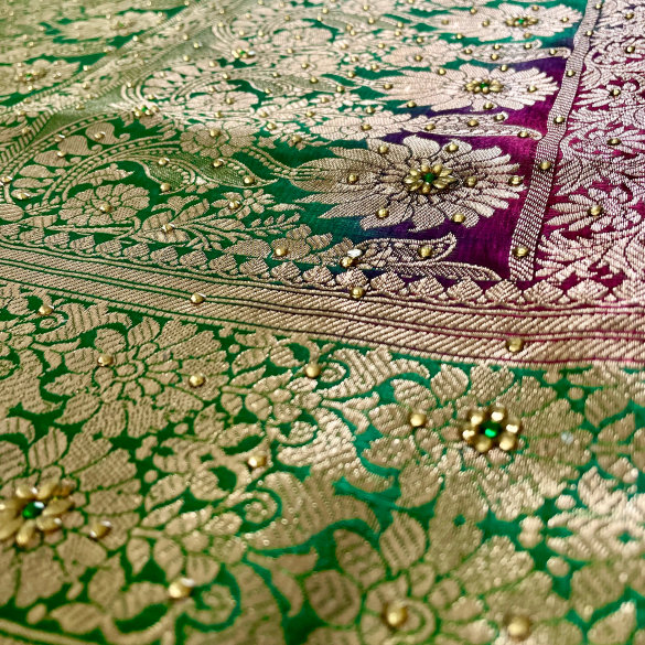 Pink Sea Green Banarasi