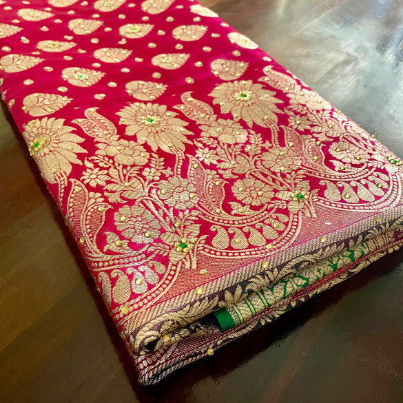 Pink Sea Green Banarasi